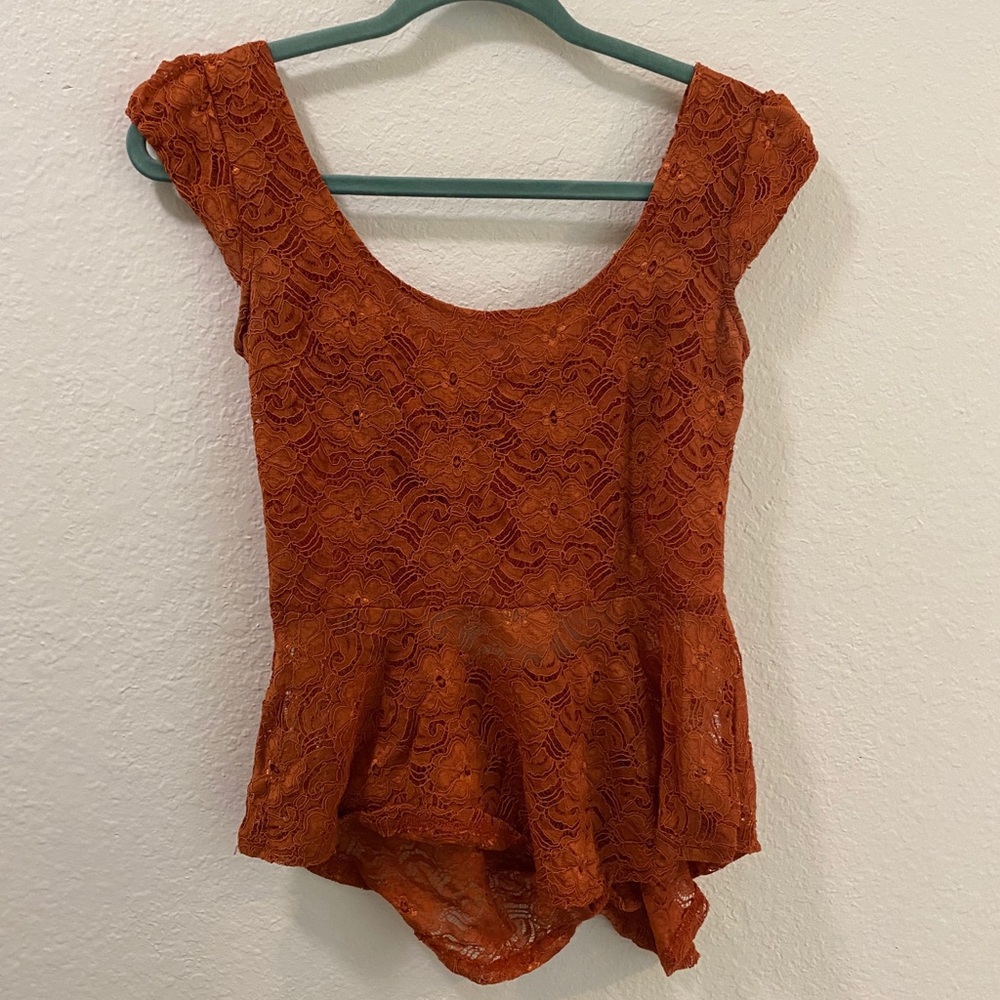 Orange floral shirt